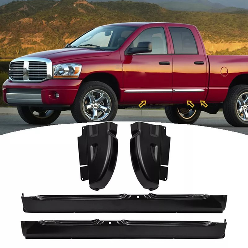 DURAFORCE Rocker Panels & Cab Corners 4PCS for 02-08 for Dodge Ram Quad Cab OE Style