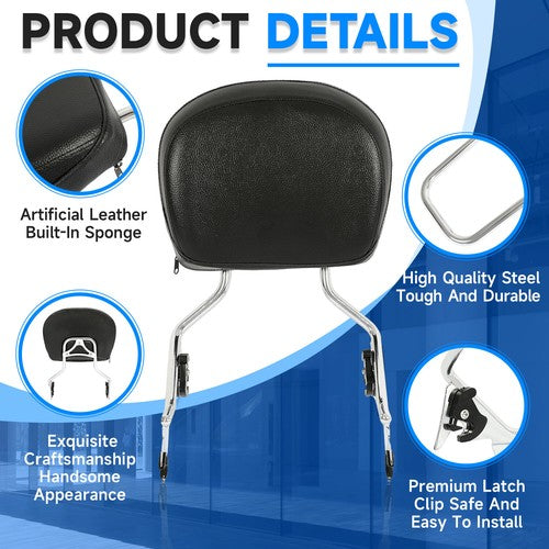 Detachable Backrest Sissy Bar for Harley Davidson Touring Street Glide 09-26