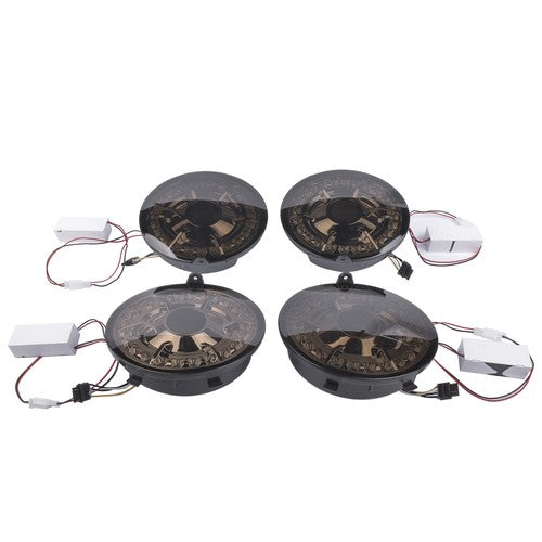 DURAFORCE 4Pcs LED Brake Tail Lights Black Fits for Chevrolet Corvette C6 Coupe 2005-2013