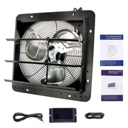 DURAFORCE Black Shutter Exhaust Fan 14 Inch High Speed 1550CFM Wall Mounted W/ 1.7M Power