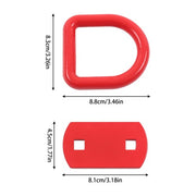 DURAFORCE 4 Pack 1/2 Inch Heavy Duty Bolt-On Forged D Ring 12000Lbs Break Strength Red