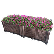 DURAFORCE 2pcs Elevated Plastic Raised Garden Bed Patio Porch Flower Grow Planter Box
