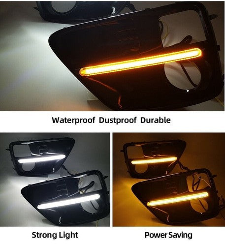DURAFORCE LED DRL Turn Signal Fog Lights Lamps w/Wiring for 2015-2017 for Subaru WRX STI