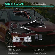 DURAFORCE LH+RH Daytime Running Lights w/Wiring Switch For 19-21 Toyota Corolla Hatchback