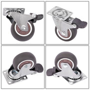 DURAFORCE 4 Piece 2 Inch Caster Wheels 360° Swivel Wheels (2 with Brake & 2 without brake)