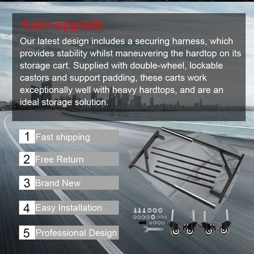 DURAFORCE Hard Top Carrier Rack Storage Cart Holder Stand & Cover For Mercedes-Benz 380SLC