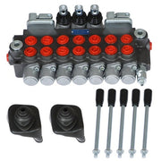 DURAFORCE Hydraulic Backhoe Directional Control Valve w/ 2 Joysticks, 6 Spool, 11 GPM