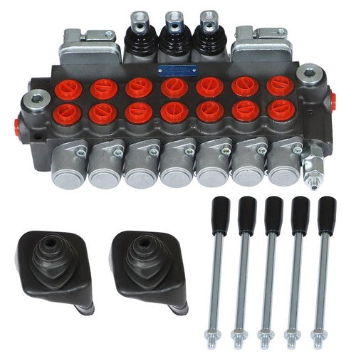 DURAFORCE Hydraulic Backhoe Directional Control Valve w/ 2 Joysticks, 6 Spool, 11 GPM