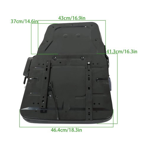 DURAFORCE Universial Seat with Adjustable Backrest Seatbelt Slid for Forklift Tractor