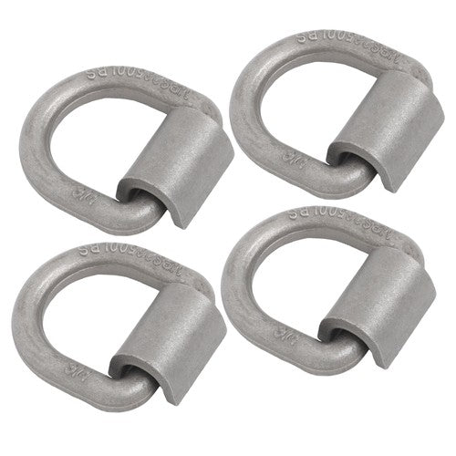 DURAFORCE 4 Pack 3/4" Heavy Duty Weld On Forged D Rings with Welding Clips, 26,500 lbs