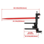 DURAFORCE 47" 3 Point Hay Bale Spear Receiver Hitch Cat 1 Tractor W/Gooseneck Ball 3000 LB