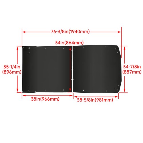 Top Roof Aluminum Powder Coated Black for Polaris RZR Turbo S 4 2022