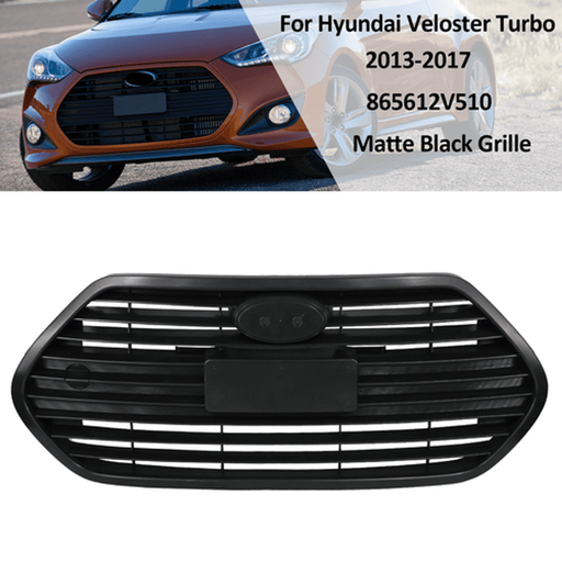 DURAFORCE For 2013-2017 Hyundai Veloster Turbo Front Upper Grille Matte Black 865612V510