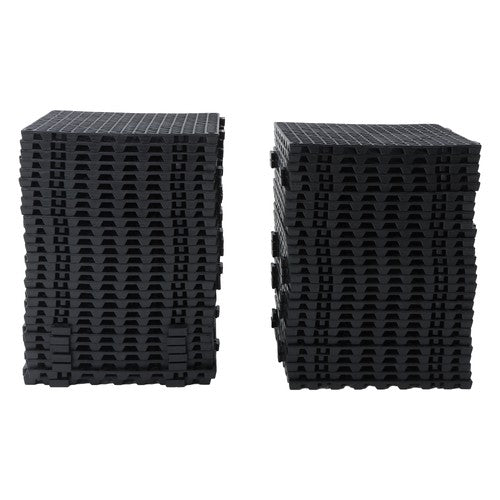 DURAFORCE 55PCS 12x12" Interlocking Drainage Floor Tiles Modular Interlocking Tile Black