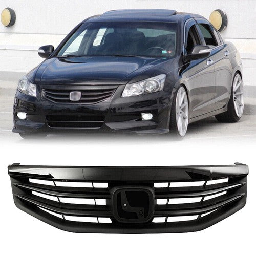 DURAFORCE For 2011 2012 Honda Accord Front Bumper Upper Gloss Black Mesh Grill Grille