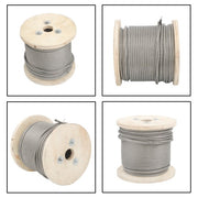 DURAFORCE T304 3/16 Inch Stainless Steel Cable 7x19 Strands 250FT 3700 lbs Steel Wire Rope
