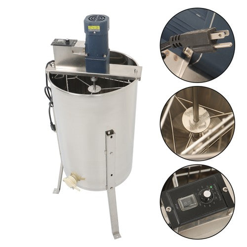 DURAFORCE 3 Frames Stainless Steel Electric Honey Extractor Beekeeping Equipment 1300RPM