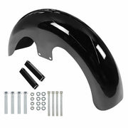 DURAFORCE NEW 23" Wrap Front Fender Gloss Black For Touring Road King Electra Glide FLHR