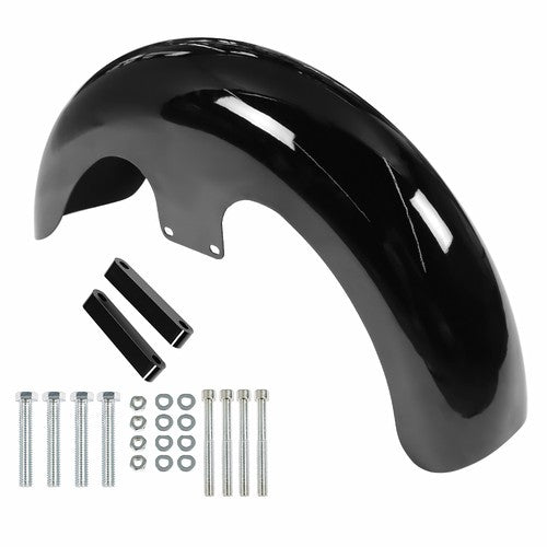 DURAFORCE NEW 23" Wrap Front Fender Gloss Black For Touring Road King Electra Glide FLHR