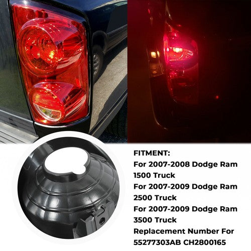 Tail Light for 2007-2008 Dodge Ram 1500 and 2007-2009 Ram 2500 3500 Passenger Side
