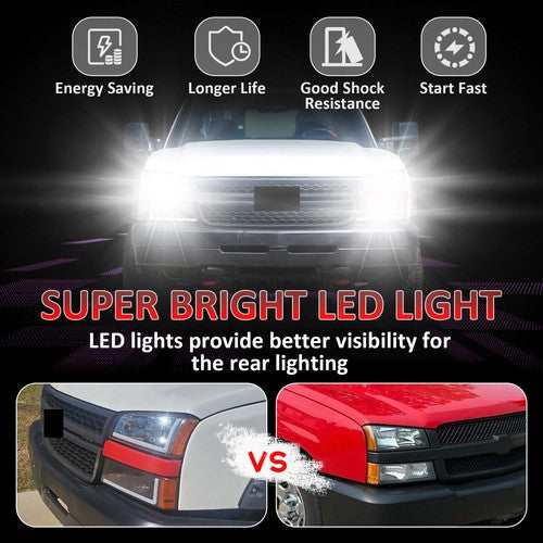 DURAFORCE FOR CHEVY SILVERADO AVALANCHE 03-07 LED DRL HEADLIGHT BUMPER LAMPS CHROME/BLACK