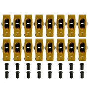 DURAFORCE 1.7 Ratio 7/16" Stud Gold Roller Rocker Arms Kit For Chevy BBC 396 402 427 454