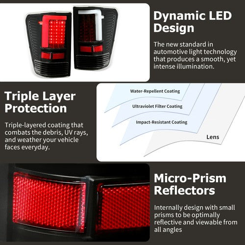 LED Tube Tail Lights Brake Lamps for Titan 2004-2015 Left Right 04-15