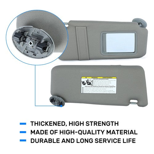 Gray Car Sun Visor Pair Left Right Side for Toyota Camry 2007-2011