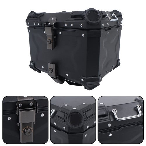 DURAFORCE 45L Motorcycle Top Box with Safety Lock Waterproof Trunk Luggage Storage Case