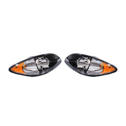 DURAFORCE For 2008-2016 International ProStar Black Housing Projector Headlights Pairs