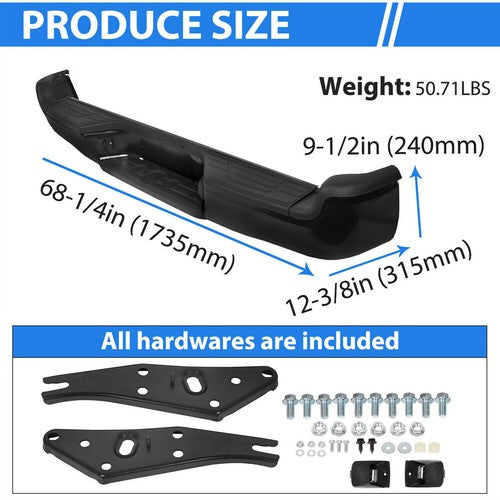 Complete Black Rear Bumper Assembly for 2005 2015 Tacoma 05 15 SR5