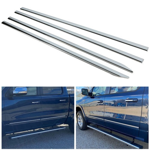 DURAFORCE Chrome Body Side Molding Trim for Dodge Ram 1500 Crew Cab 2019-2025