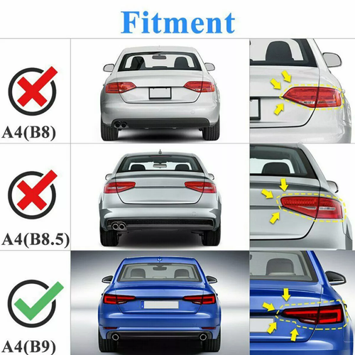 Rear Trunk Spoiler Wing For 2017-2023 2024 Audi A4 S4 B9 Sedan Glossy Black
