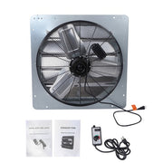 DURAFORCE Shutter Exhaust Fan 24in, 1.65m Power Cord, 4120CFM, Wall Mounted, Silver
