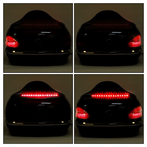 DURAFORCE Black Motorcycle Scooter Trunk Storage Box Case Luggage Trunk w/ Tail lights