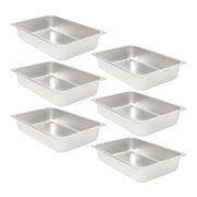 DURAFORCE 4 Inch Deep Restaurant Steam Table Pans 6 Pack Full Size Without Lid