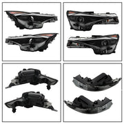 DURAFORCE Headlights Replacement For Hyundai Elantra 2021-2022 LH+RH Clear Black Halogen