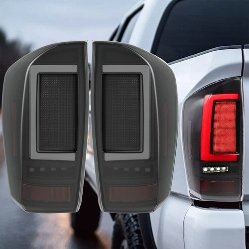 DURAFORCE Pair Tail Lights Smoke LED For Toyota Tacoma 2016-2023 2017 2021 Rear Brake Lamp