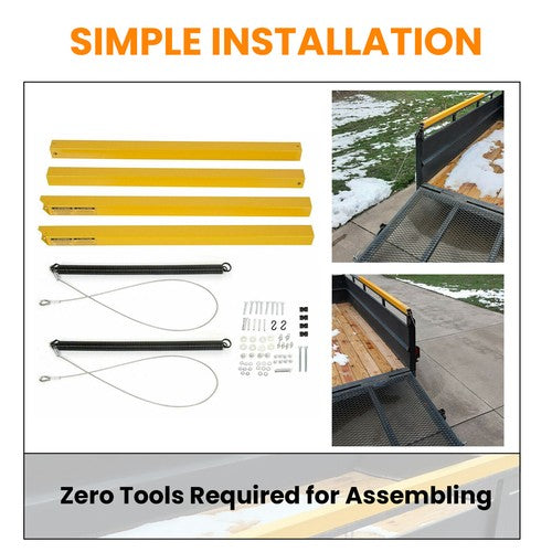 DURAFORCE Yellow 2 Sided Tailgate Utility Trailer Gate & Ramp Lift Assist System 350 lbs