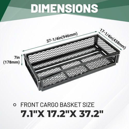 DURAFORCE Front Cargo Basket Rack Storage Carrier Kit For ATV Universal Steel Heavy Duty