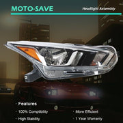 DURAFORCE Headlight Halogen For Nissan Versa S SV 2020-2021 Headlamps Assembly RH Chrome