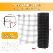 DURAFORCE Welded Wire Fence Vinyl Coated Chicken Rabbit Mesh 1"x1" 16 Gauge 24"x50'