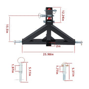 DURAFORCE Quick Hitch Multi Compatible with Towing Hook 3 Point Trailer Hitch 2 Receiver