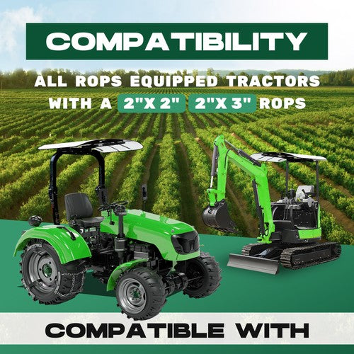 DURAFORCE Tuff Top Tractor Canopy White For ROPS 52" X 52" w/ Mounting Accessories