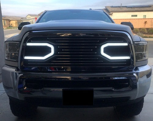 Chrome Grille Replacement Shell and Lights for 2010 2018 Dodge Ram 2500 3500 Big Horn