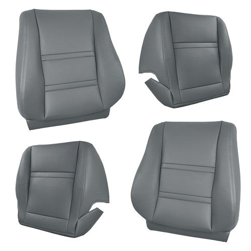 DURAFORCE Leather FIT For Toyota Land Cruiser 1990-97 Driver & Passenger Seat Cover Gray