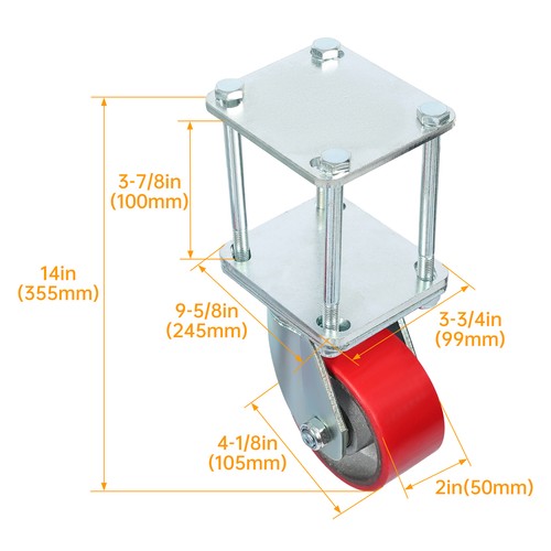 Hitch Mount Skid Wheel For RV Trailer 5th Wheel 2.5 Inch 3 Inch Receivers Zinc Plated