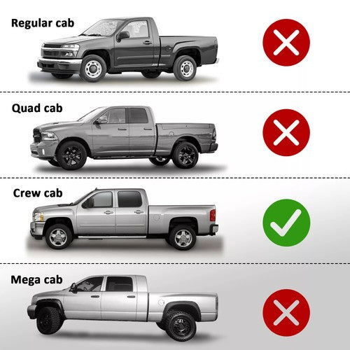 DURAFORCE Sill Plate Trim For 01-06 Chevy Silverado Sierra Rocker Panel Cover Crew Cab