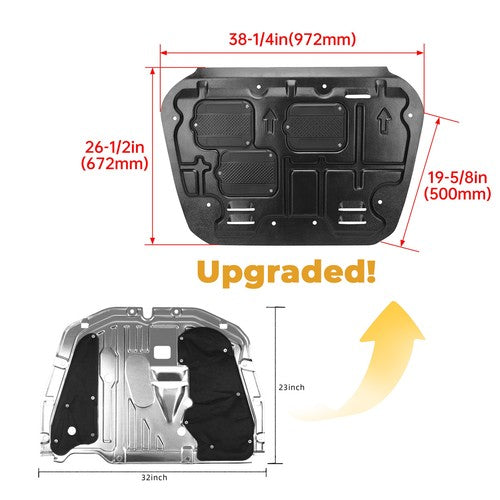 DURAFORCE Front Skid Plate For Honda Civic 2016-2021 Impact Resistant Engine Guard Cover