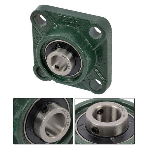 DURAFORCE 4pcs UCF202-10 Pillow Block Bearing 5/8" Bore 4-Bolt Self-Aligning Solid Base